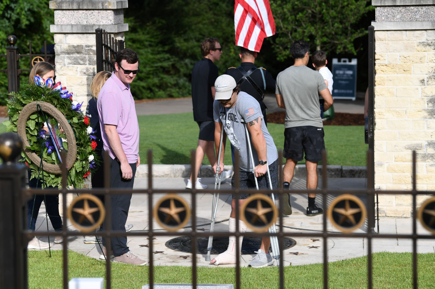 Wreath laying at Bush gravesite